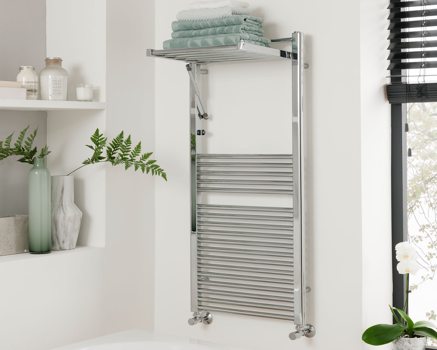 Contemporary Comby Towel Rail Dual Energy-Chrome 1200x600