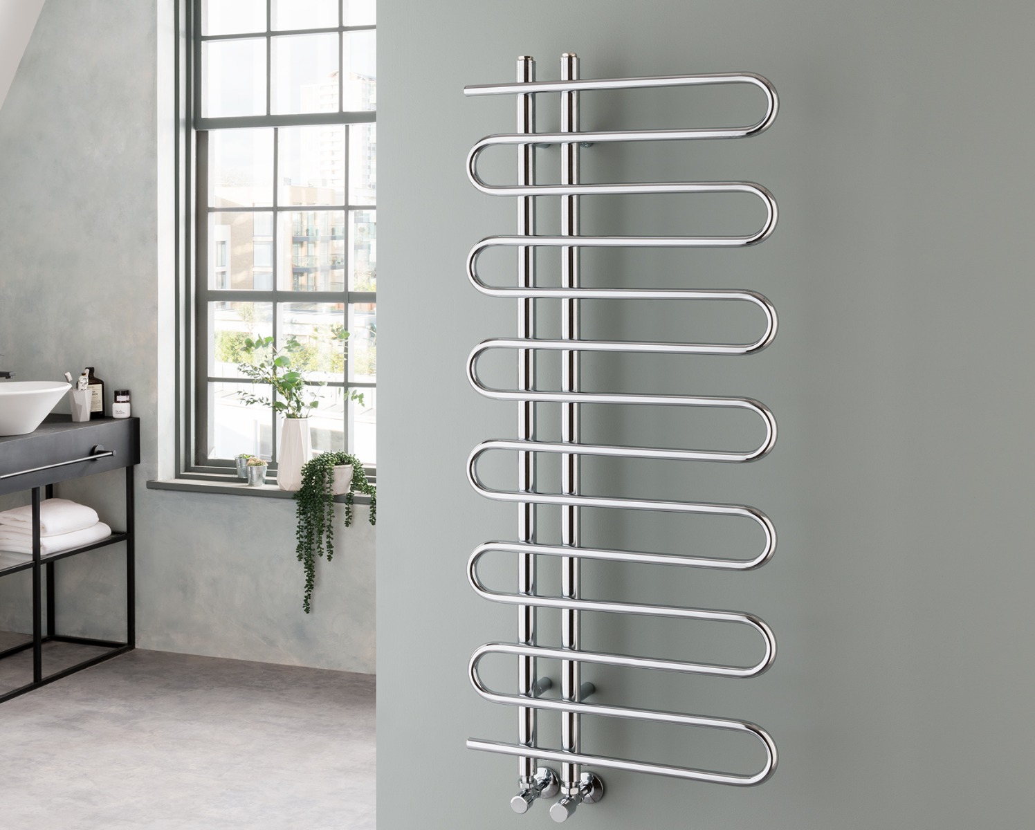 Concertina Towel Rails Dual Energy Only - Chrome 1000x600mm