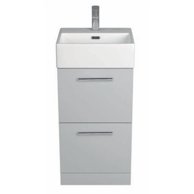 CORE 2 drawer floor standing vanity unit & basin (COR40F-GG)