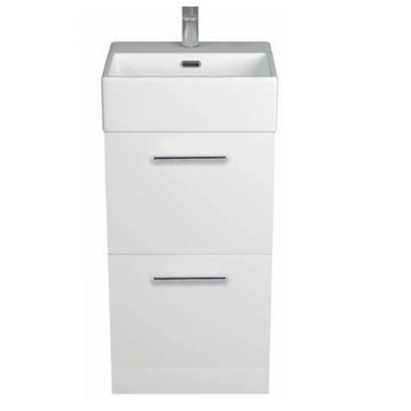CORE 2 drawer floor standing vanity unit & basin (COR40F-WH)