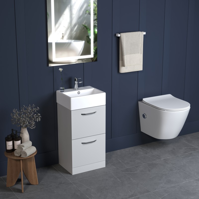 CORE 2 drawer floor standing vanity unit (COR50F-GG)