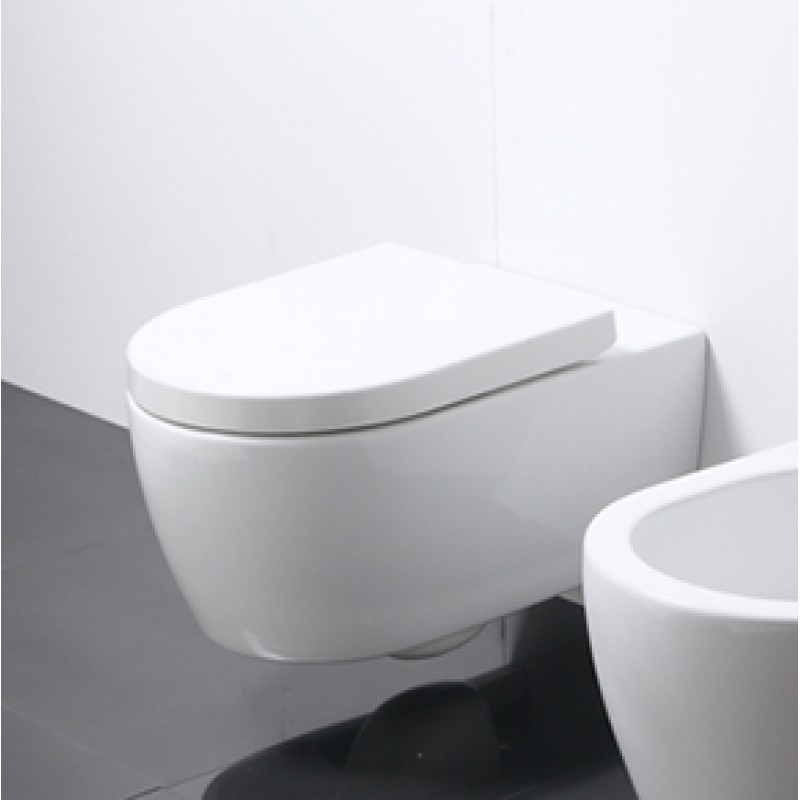 Cosmo wall hung wc pan with soft close seat and fixing kit (COS001)