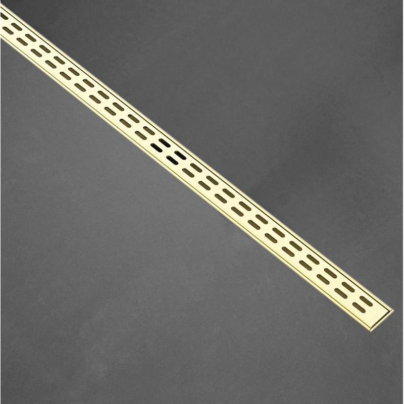 Cube Slim Shower Drain & Grate - 600mm - Brush Gold (CUBE60-G)