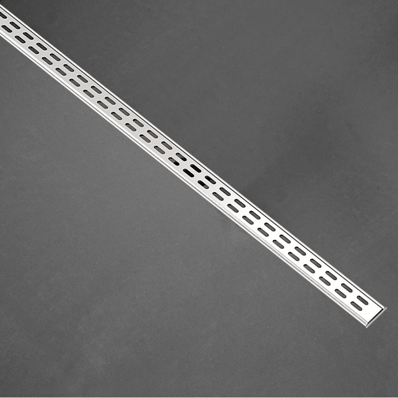Cube Slim Shower Drain & Grate - 600mm - Brush Steel (CUBE60)