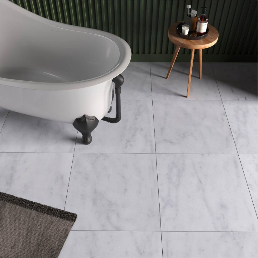 Carrara White Honed 305x305mm- Price per m2