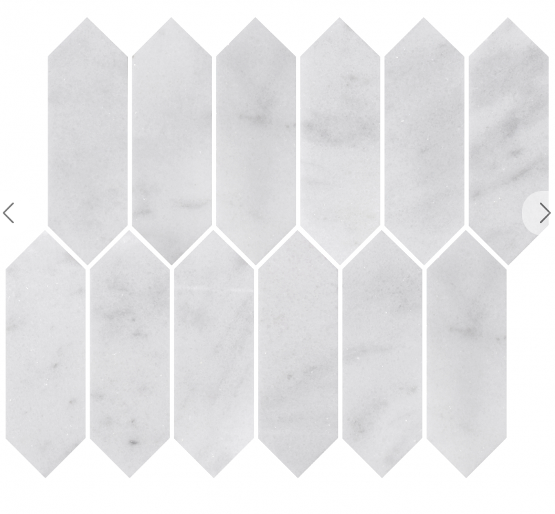 Carrara White Picket Honed (Marble)302x255mm- Price per m2