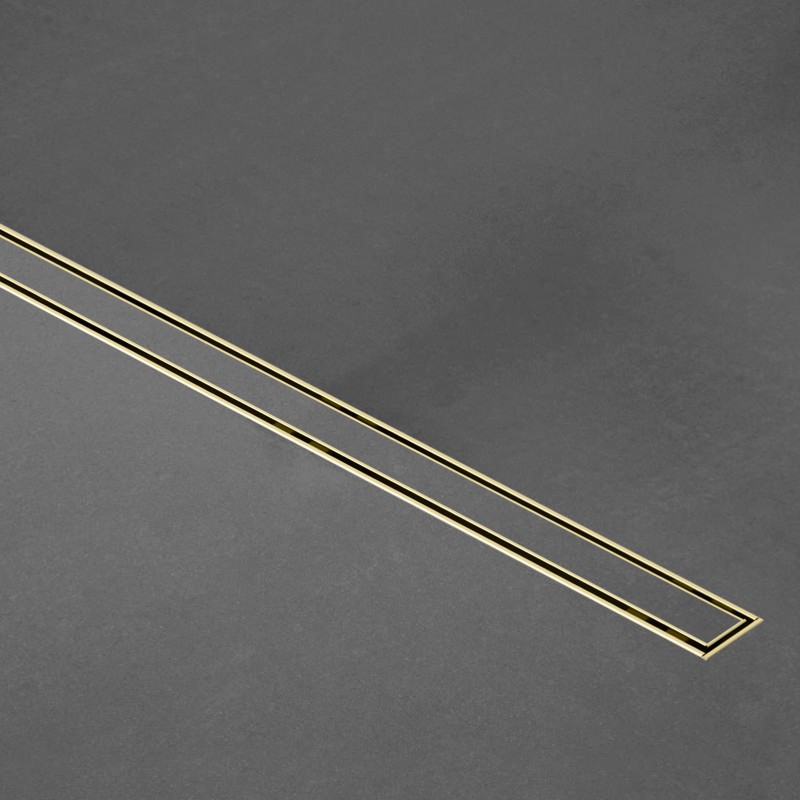 Tile Slim Shower Drain & Grate - 600mm - Brush Steel (TILE60-G)