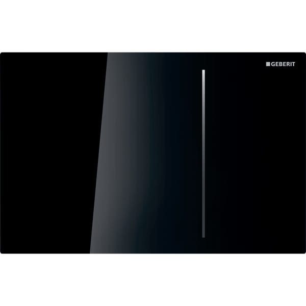 Geberit flush plate Sigma70, for dual flush, for Sigma concealed cistern 8 cm: black / glass
