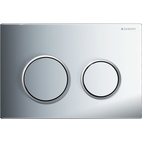 Geberit flush plate Kappa21 for dual flush: gloss chrome-plated, matt chrome-plated
