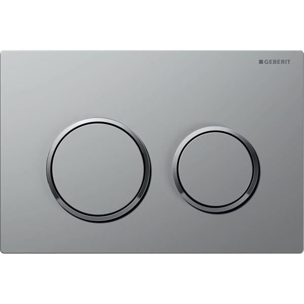 Geberit flush plate Kappa21 for dual flush: matt chrome-plated, gloss chrome-plated