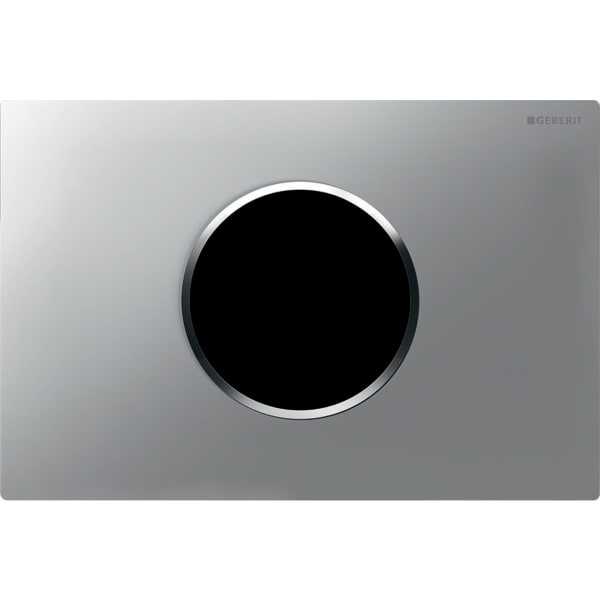Geberit WC flush control with electronic flush actuation, mains operation, dual flush, flush plate Sigma10, automatic/touchless: matt chrome-plated, gloss chrome-plated