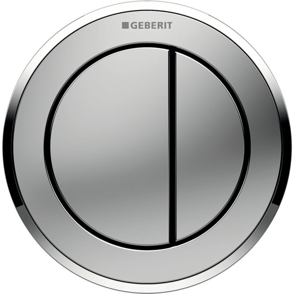 Geberit remote flush actuation type 10, pneumatic, for dual flush, furniture actuator: matt chrome-plated, gloss chrome-plated
