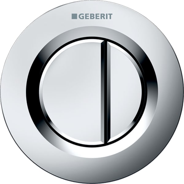 Geberit remote flush actuation type 01, pneumatic, for dual flush, concealed actuator: matt chrome-plated