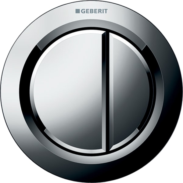 Geberit remote flush actuation type 01, pneumatic, for dual flush, furniture actuator: gloss chrome-plated