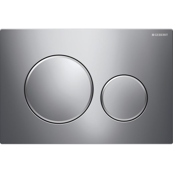 Geberit flush plate Sigma20 for dual flush: gloss chrome-plated, matt chrome-plated