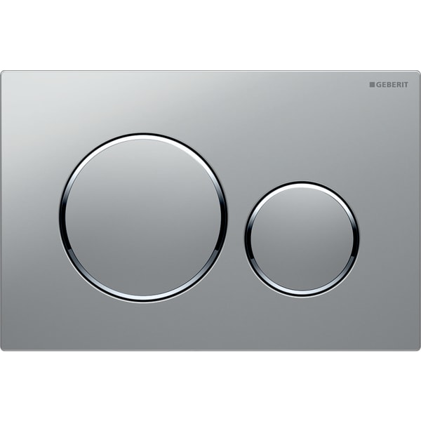 Geberit flush plate Sigma20 for dual flush: matt chrome-plated, gloss chrome-plated