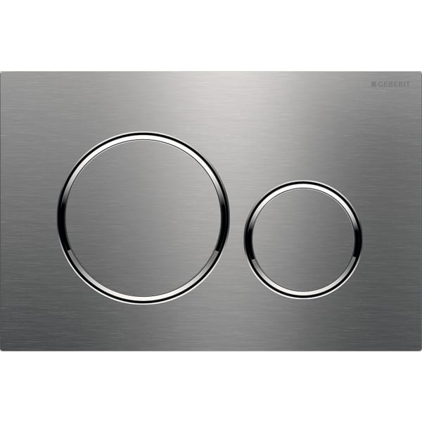 Geberit flush plate Sigma20 for dual flush: brushed, easy-to-clean coated, polished
