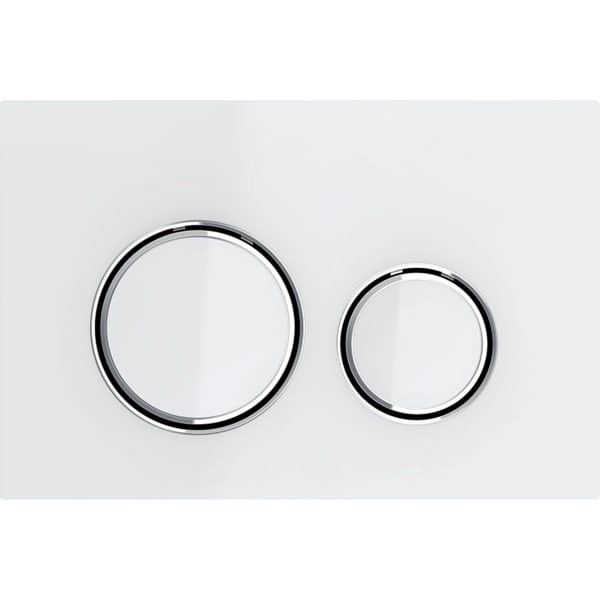 Geberit flush plate Sigma21 for dual flush, metal colour chrome-plated: chrome-plated, white