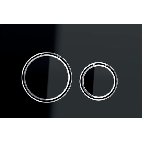 Geberit flush plate Sigma21 for dual flush, metal colour chrome-plated: chrome-plated, black 