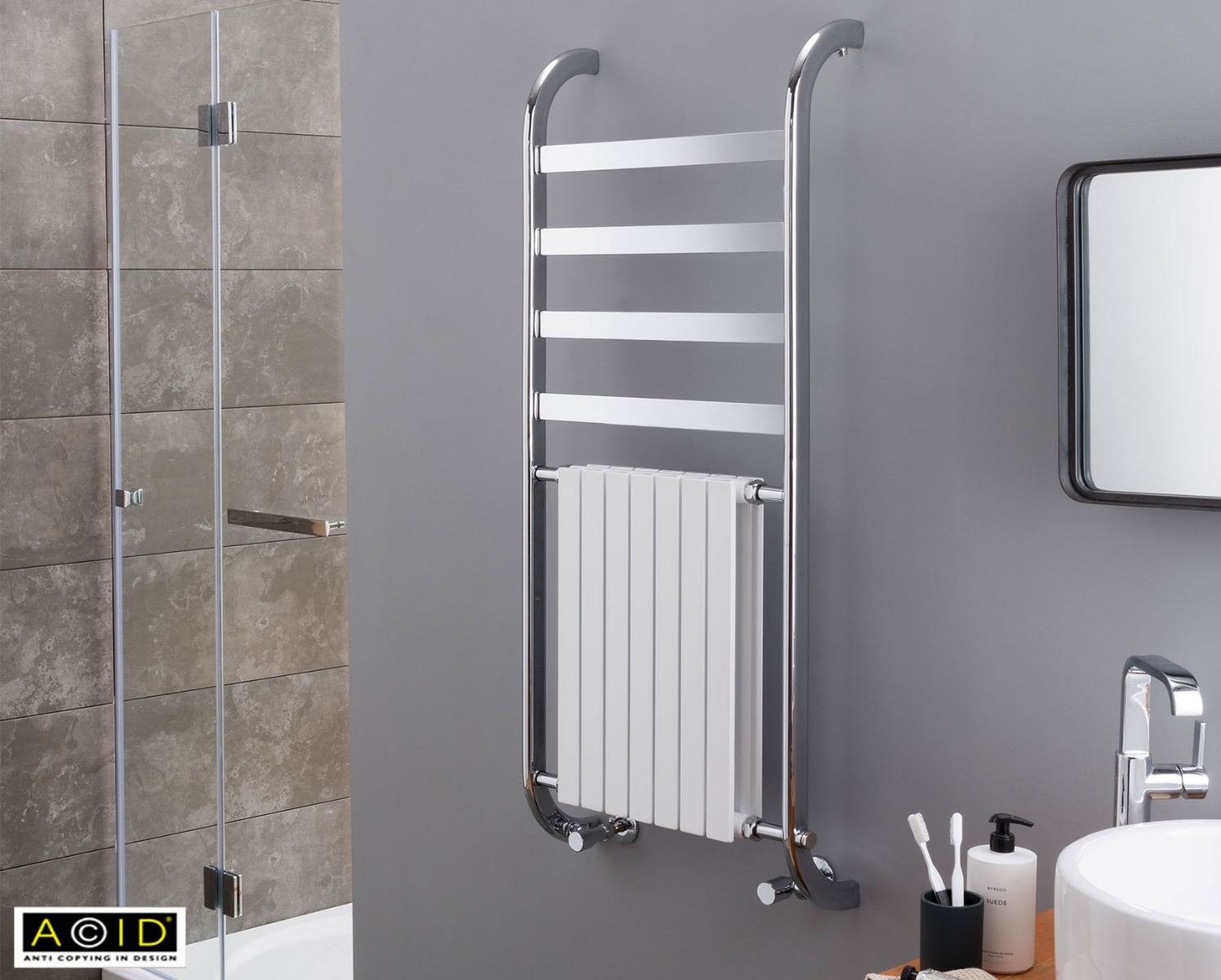 Contemporary Décor Harmonique Towel Rail Dual Energy-Chrome 1200x500