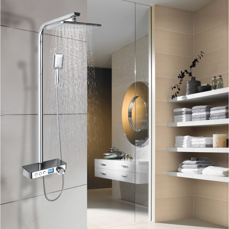 Digital square thermostatic shower - 3 outlet - Exposed Suitable for low & high (DSTS15)