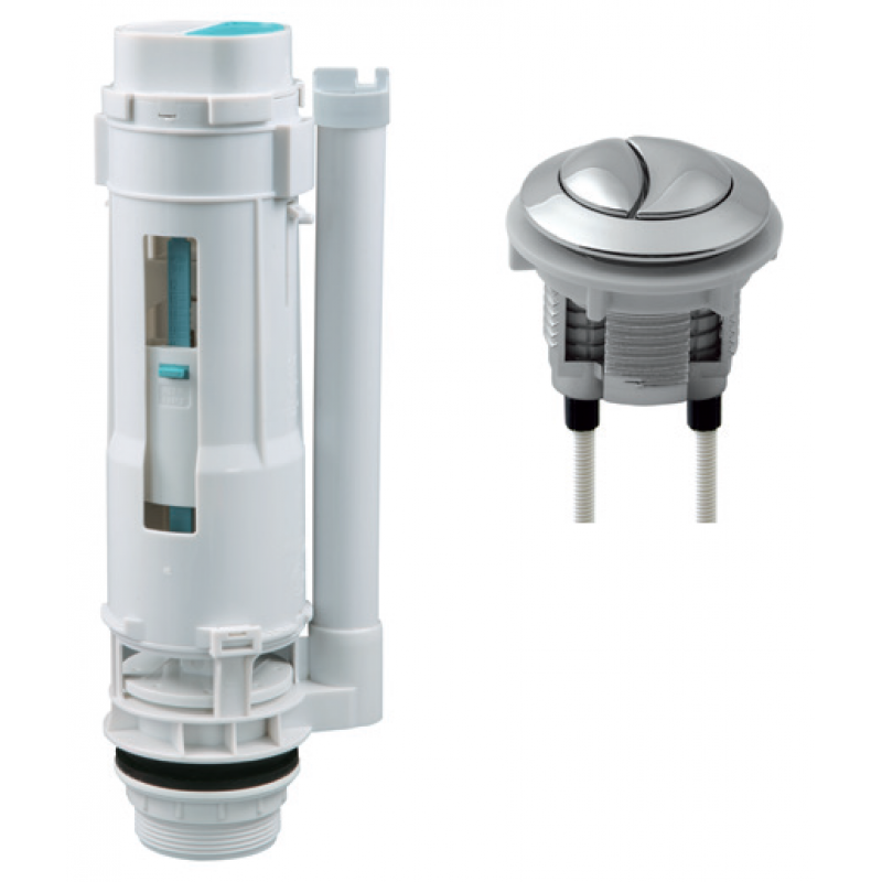 Dual flush valve with chrome button (DV12)