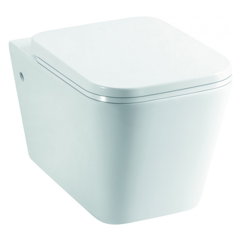 Edge wall hung wc pan with soft close seat and fixing kit (EDG001)