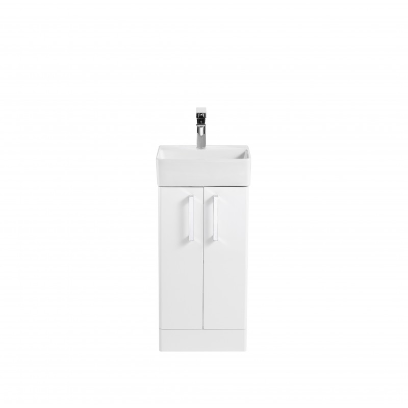 Elite square floor standing (2 Door) vanity & ceramic basin (ELE400)