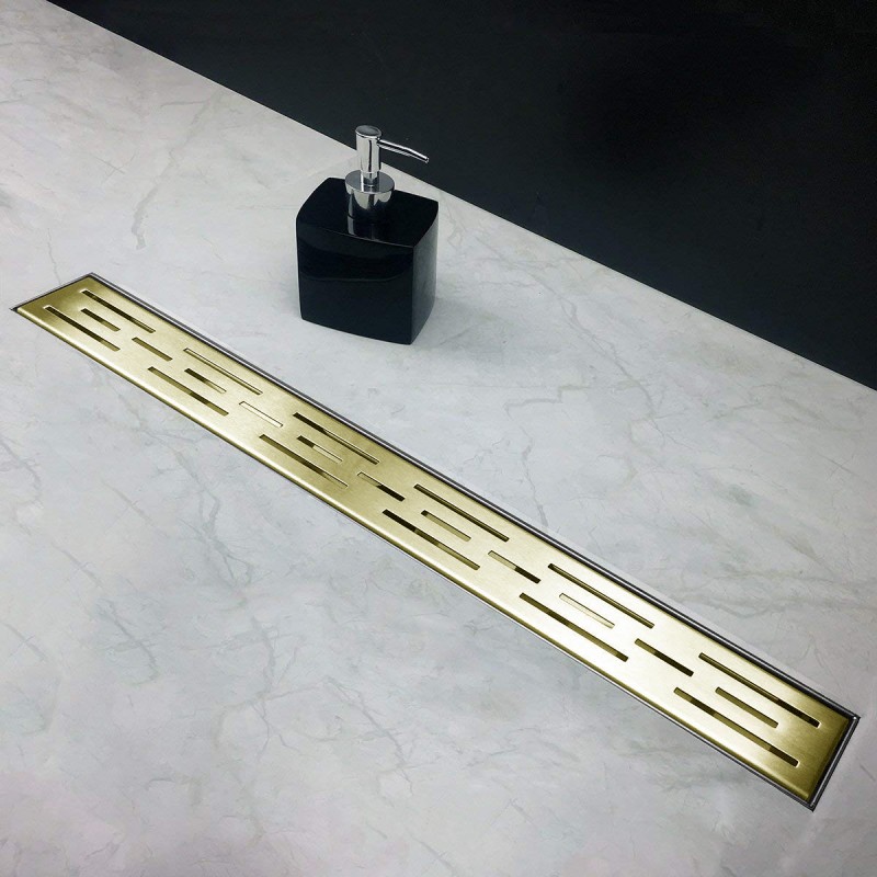 Elegance shower grate - 600mm - Brush Gold (ESG60-G)