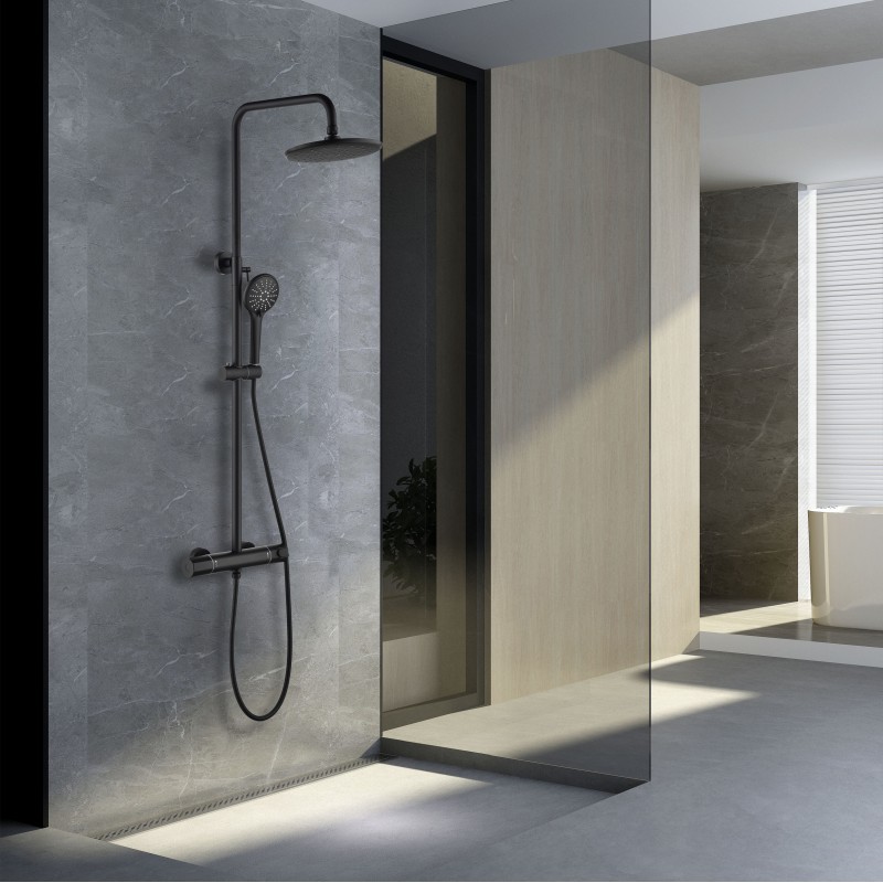 Economy thermostatic shower (2 outlet) with rigid riser height adjustable rail k (ETS10-B)