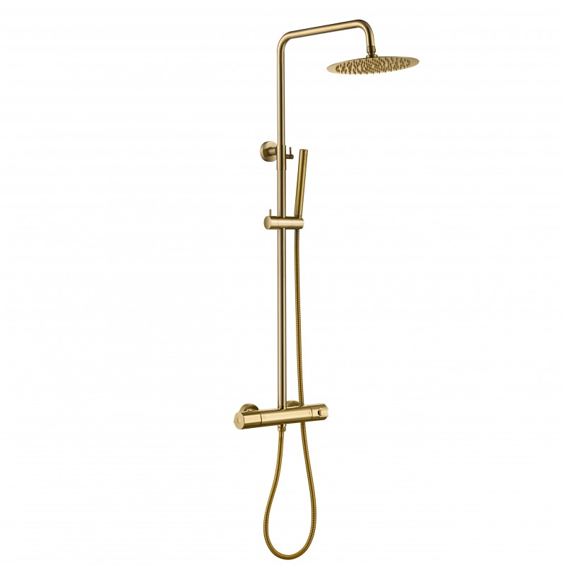 Economy thermostatic shower (2 outlet) with rigid riser height adjustable rail k (ETS10-BG)