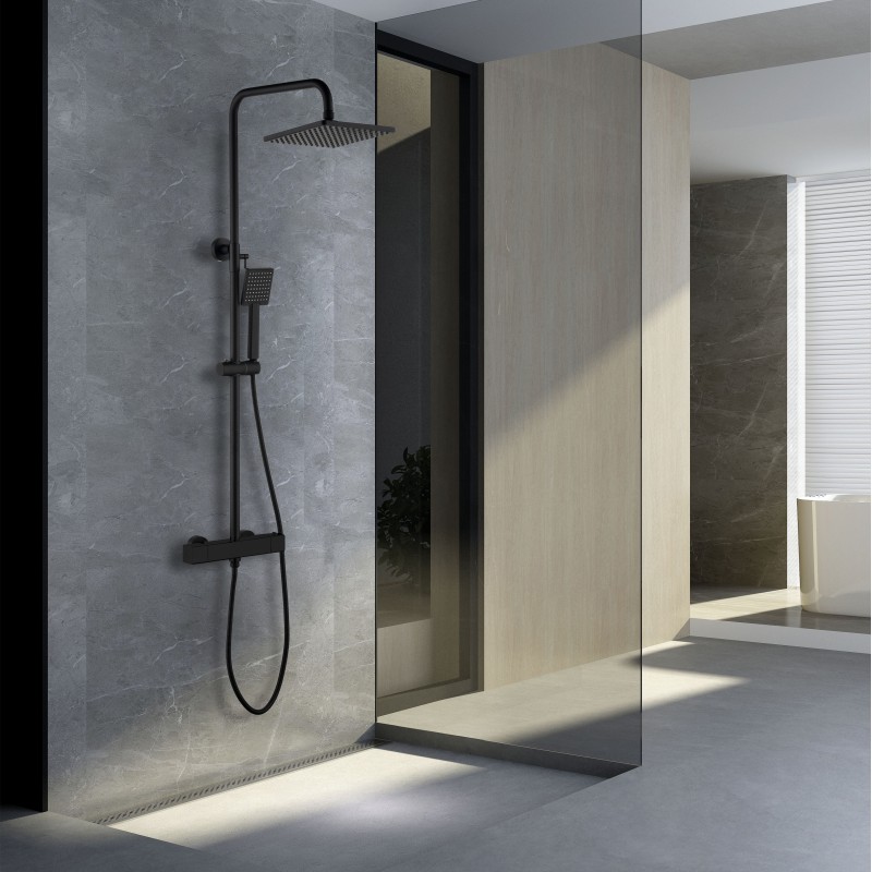 Economy thermostatic shower (2 outlet) with rigid riser height adjustable rail k (ETS12-B)
