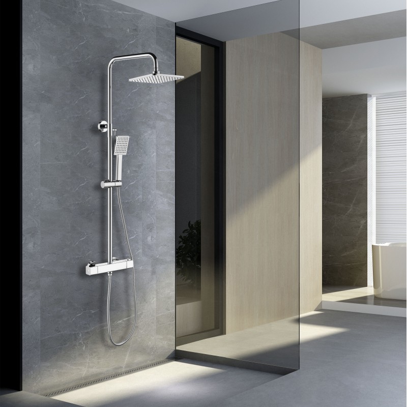 Economy thermostatic shower (2 outlet) with rigid riser height adjustable rail k (ETS12)
