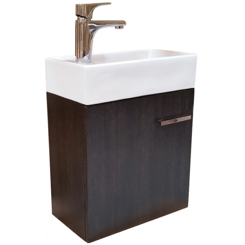 Flora wall hung square vanity & ceramic basin (Colour - Wenge) Basin (F6WE)