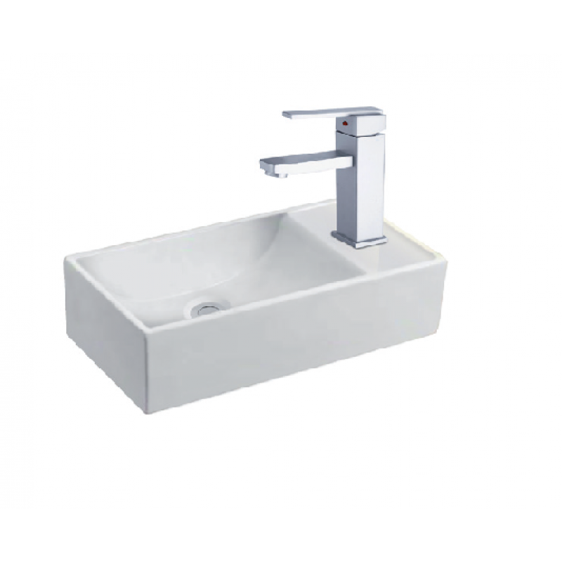 Flora cloakroom basin (Right Hand) Wall-mounted or counter top (FBR400)