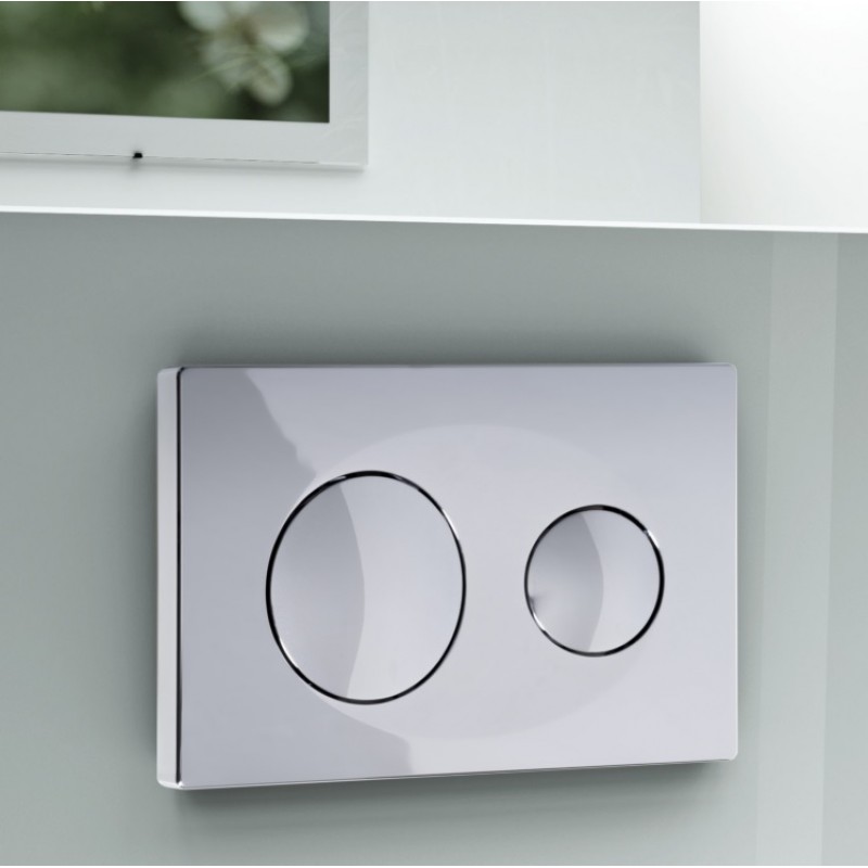 EURO ORBI DUAL FLUSH PLATE - GLOSS CHROME Only compatible with WHF1000 and WHF20 (FP40-R120)