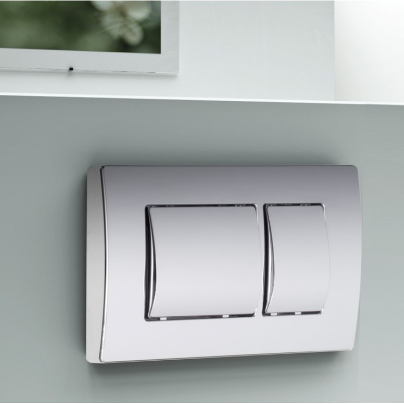 EURO KEY DUAL FLUSH PLATE - GLOSS CHROME Only compatible with WHF1000 and WHF200 (FP43-S120)