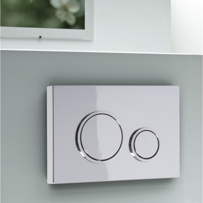 EURO CIRCLE DUAL FLUSH PLATE - GLOSS CHROME Only compatible with WHF1000 and WHF (FP47-R120)