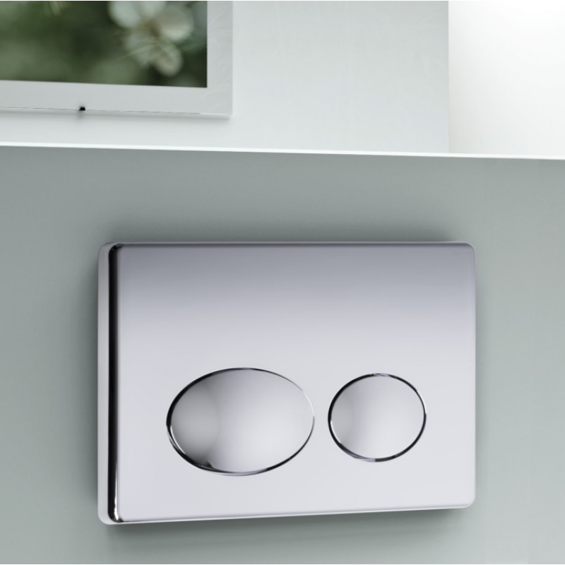 EURO TACTILE DUAL FLUSH PLATE - GLOSS CHROME Only compatible with WHF1000 and WH (FP61-R120)