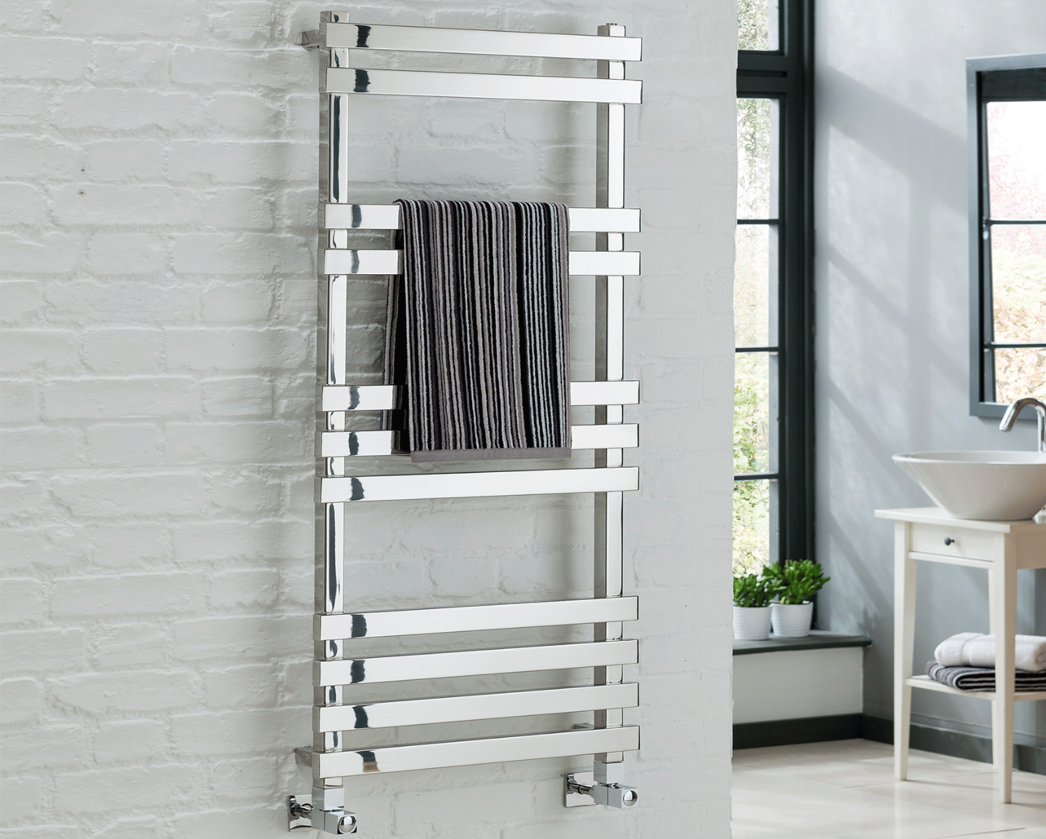 Contemporary Gallant Towel Rail Heating-Polished Stainless Steel 1200x500