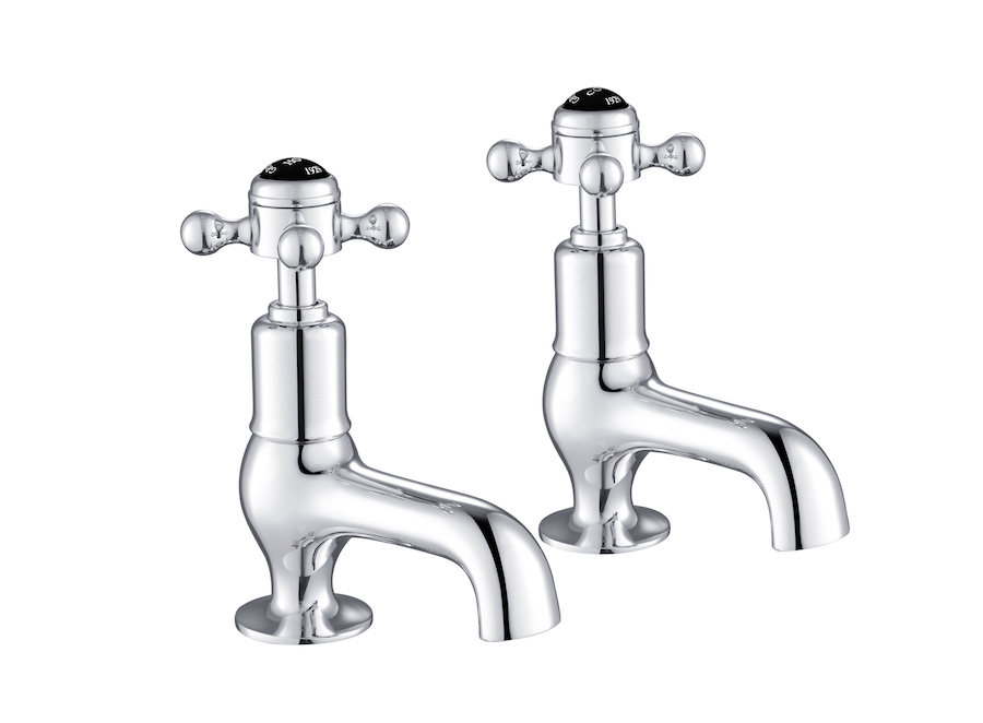 JTP - Grosvenor Black Cross Cloakroom Basin Taps