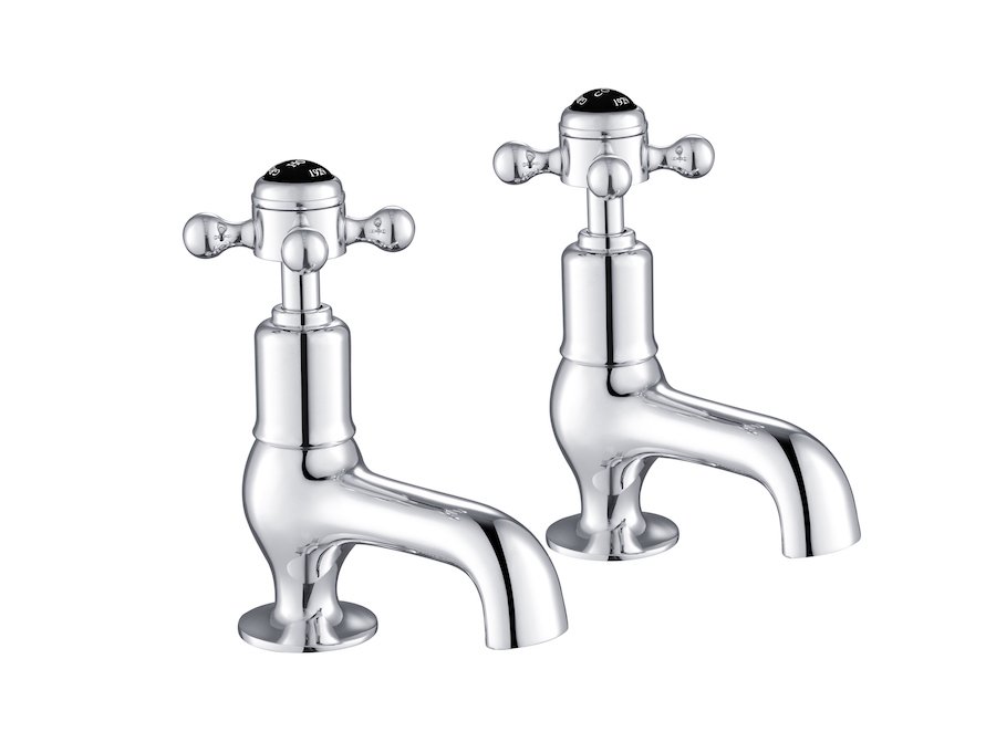 JTP - Grosvenor Black Cross Cloakroom Basin Taps
