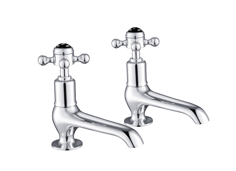 JTP - Grosvenor Black – Cross Long Nose Basin Taps