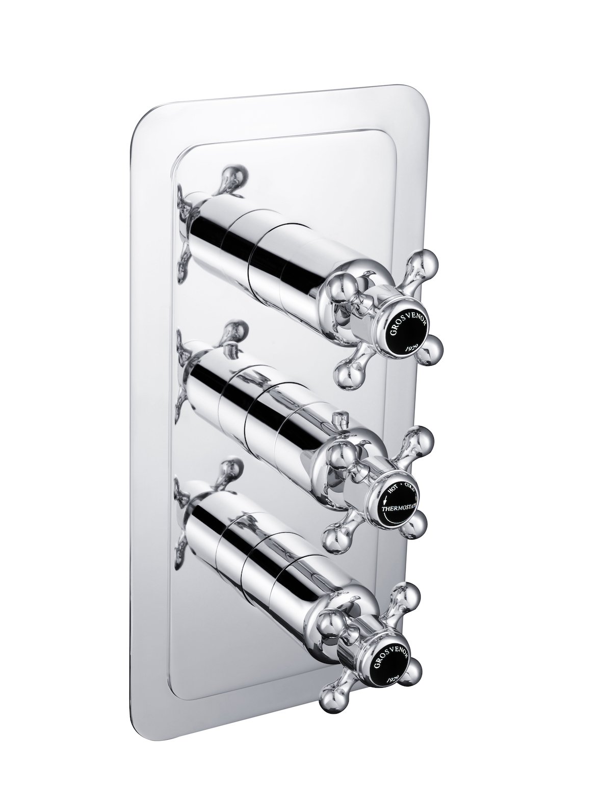 JTP - Grosvenor Black, Cross Thermostatic 2 Outlet Shower Valve