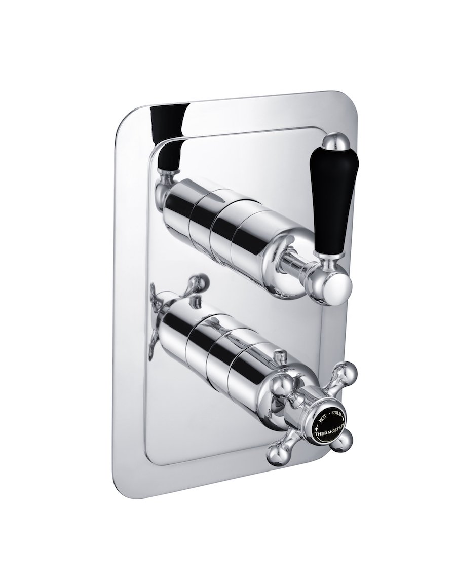 JTP - Grosvenor Black, Lever Thermostatic 1 Outlet Shower Valve