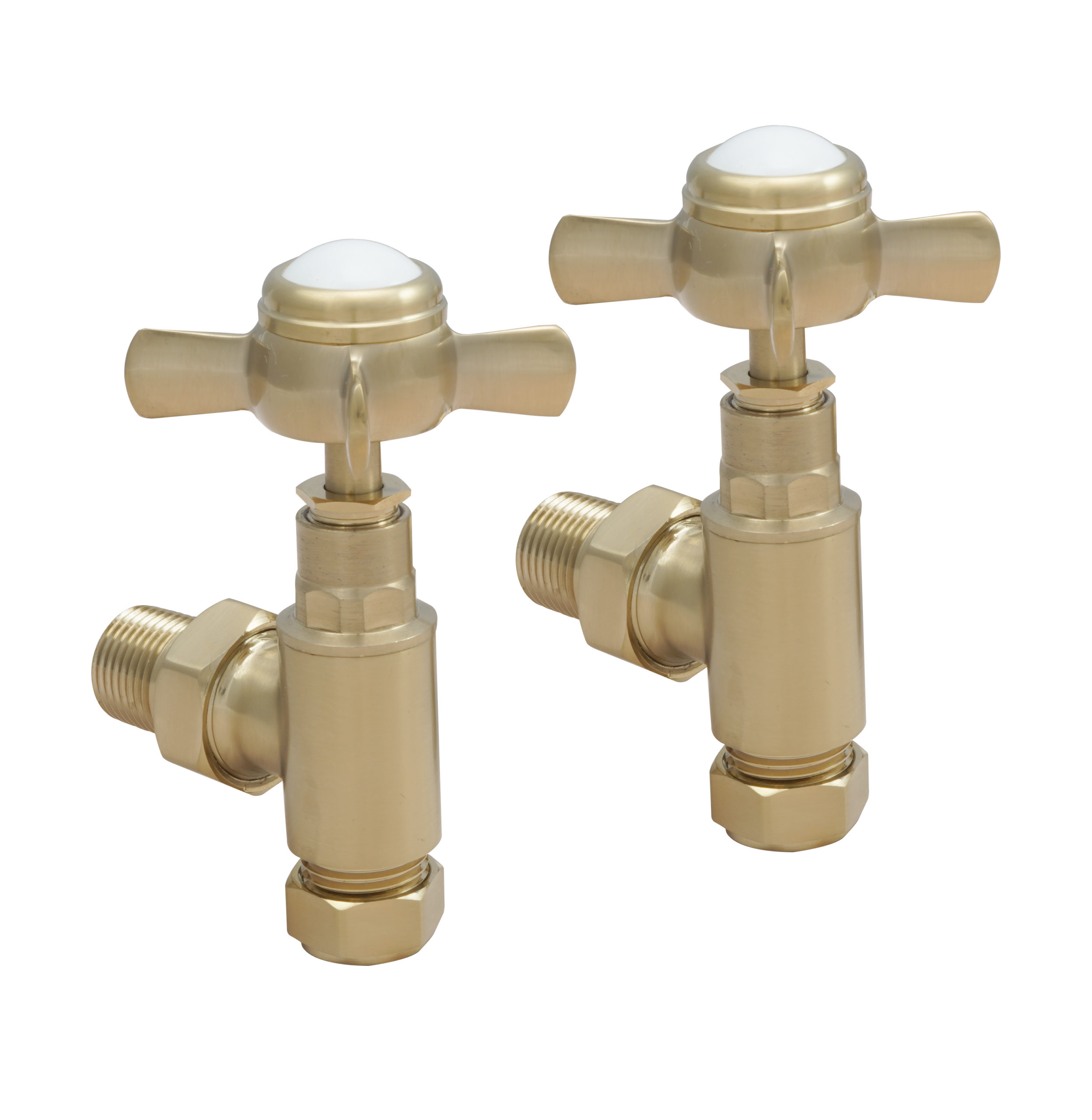 JTP - Grosvenor Angled Radiator Valve Brushed Brass