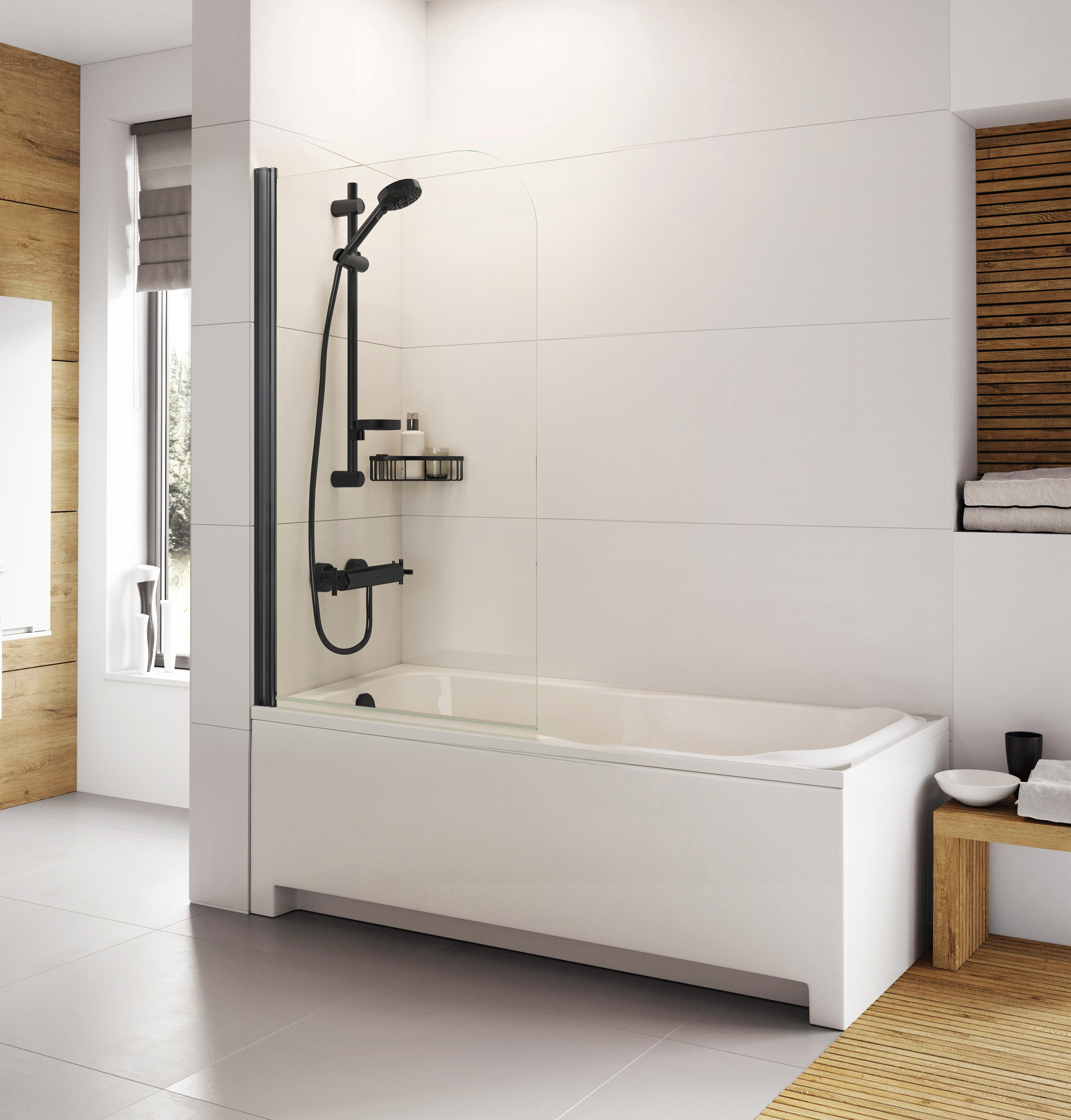 Haven6 Curved Pivoting Bath Screen