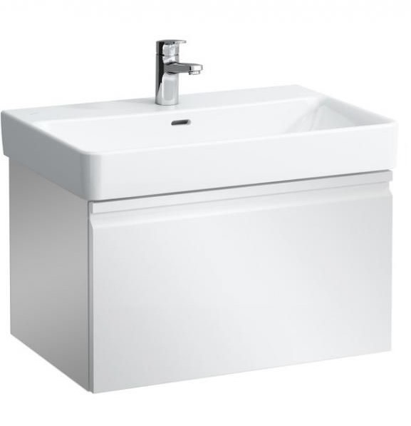 Vanity unit 665 x 450 x 390 mm, 1 drawer and interior drawer, incl. drawer organiser, matches washbasin 810967 - WHITE GLOSSY