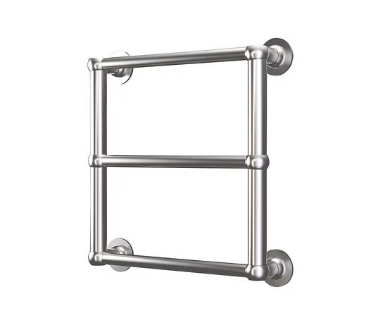 Radox Edwardian 480mm x 480mm Wall Mounted Heated Towel Rail in Matt Black Output (BTU)382