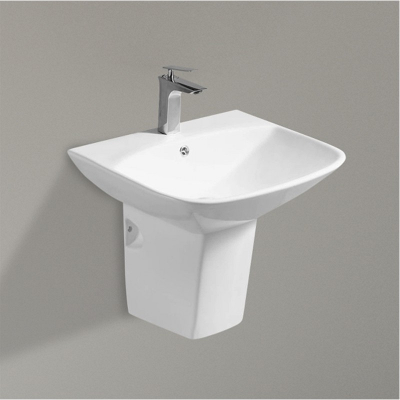 Impression wall hung basin with half pedestal (IMP601-HP)